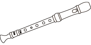 Blockflöte groß Zeichnung | Musik für Kinder