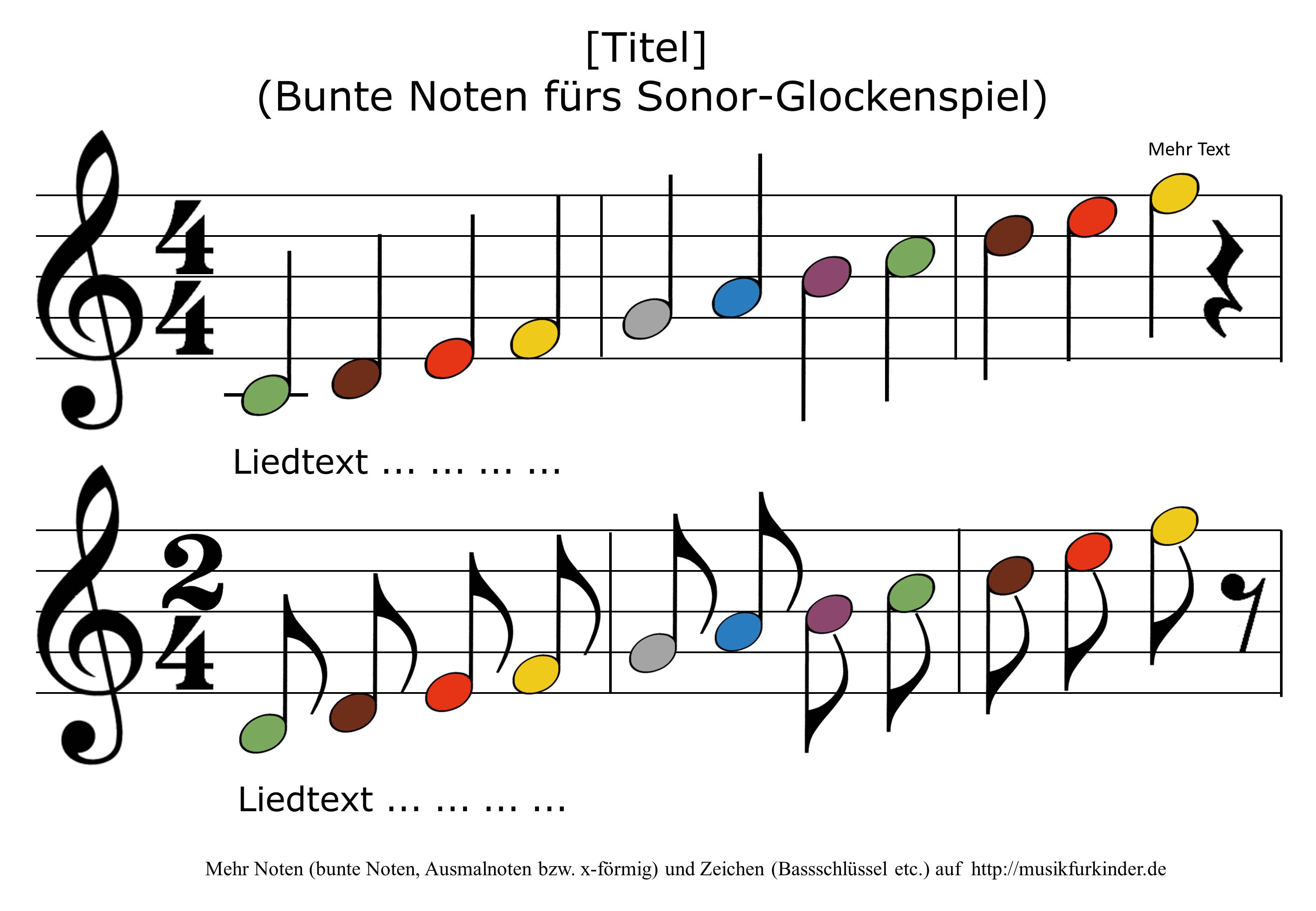 Bunte Noten F rs Glockenspiel Musik F r Kinder