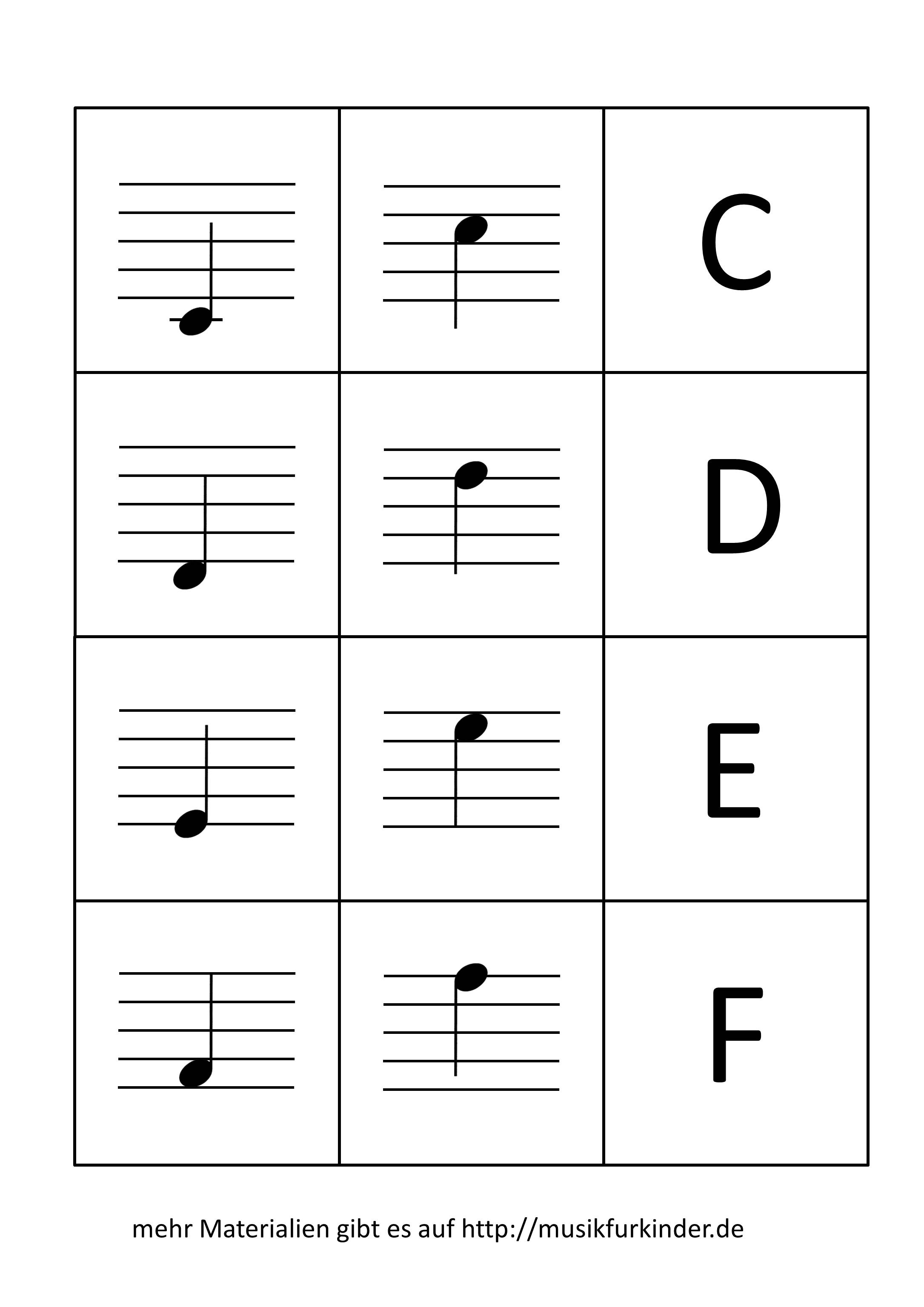 Notenmemory / Notenkärtchen - Musik für Kinder