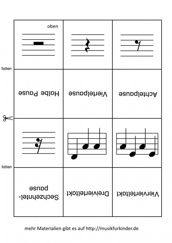 Notenwerte Memory Lernkarten 2 - Musik Für Kinder