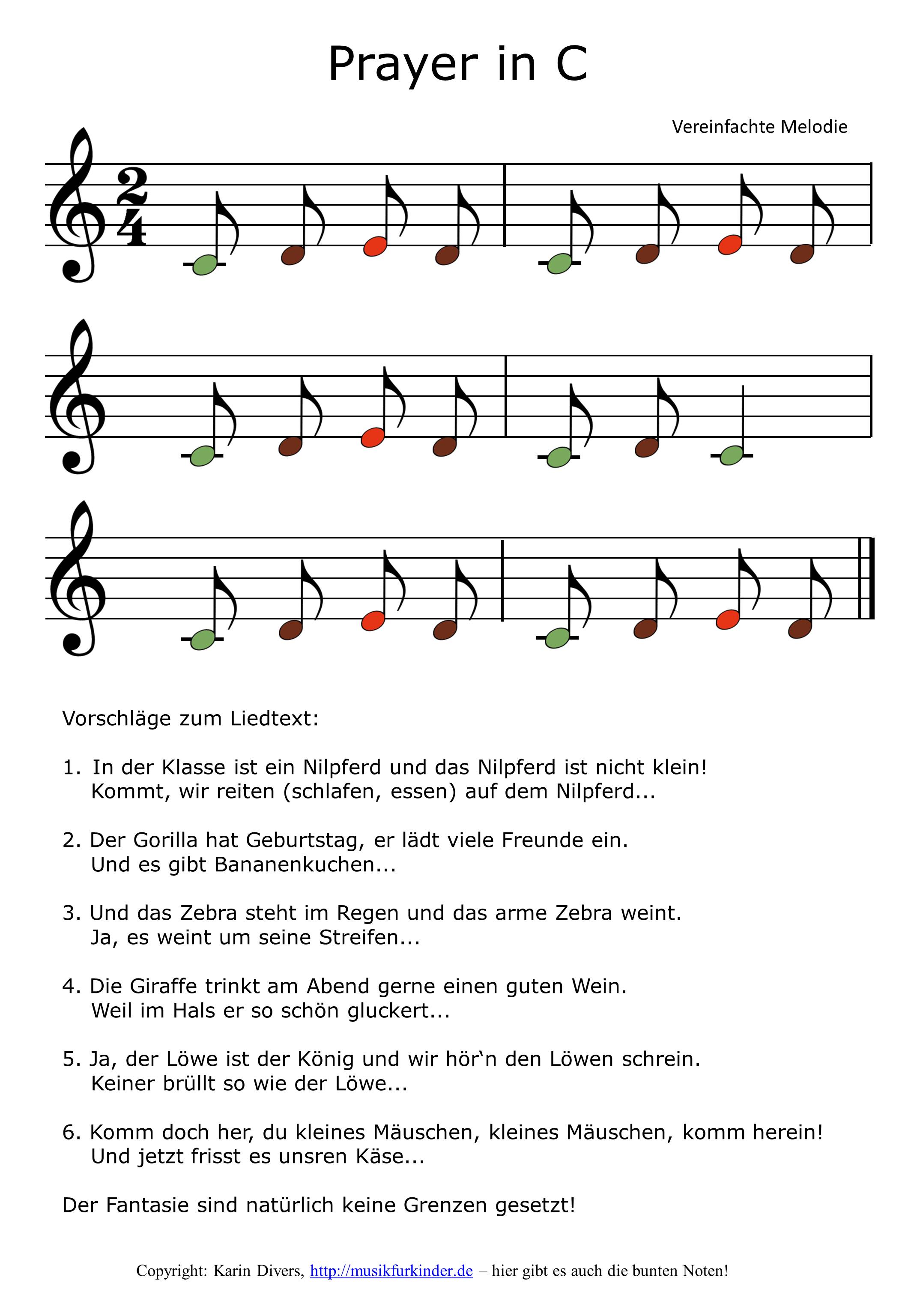 Popmusik in der Grundschule: Prayer in C - Musik für Kinder